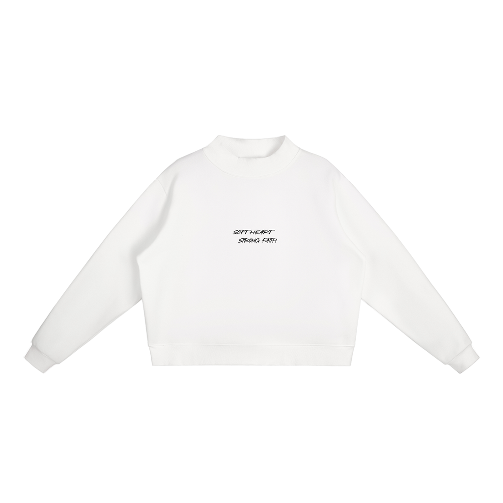 Soft Heart. Strong Faith Essential Fleece Mock-Neck Crew Sweatshirt