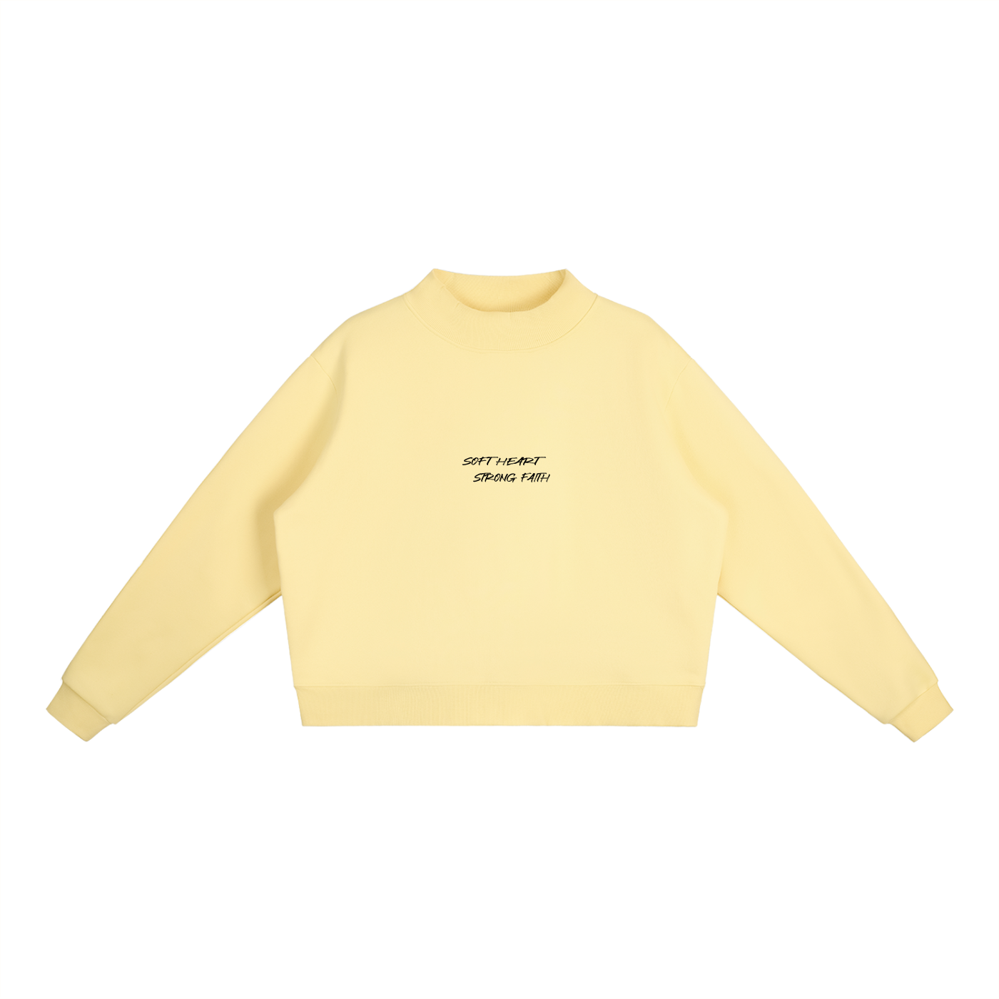 Soft Heart. Strong Faith Essential Fleece Mock-Neck Crew Sweatshirt