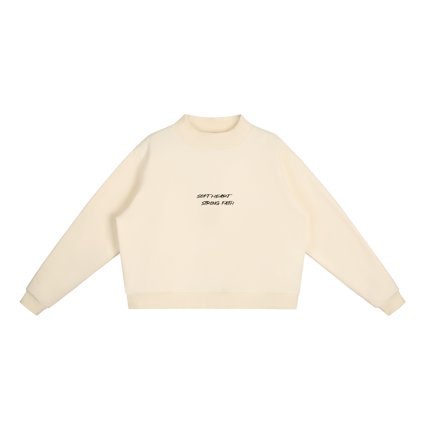 Soft Heart. Strong Faith Essential Fleece Mock-Neck Crew Sweatshirt