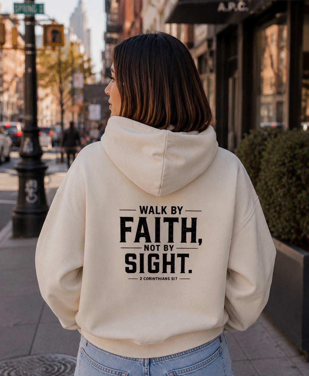 WALK BY FAITH, NOT BY SIGHT Essential Hoodie