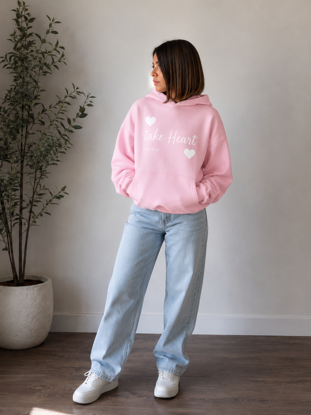 TAKE HEART Fleeced Hoodie
