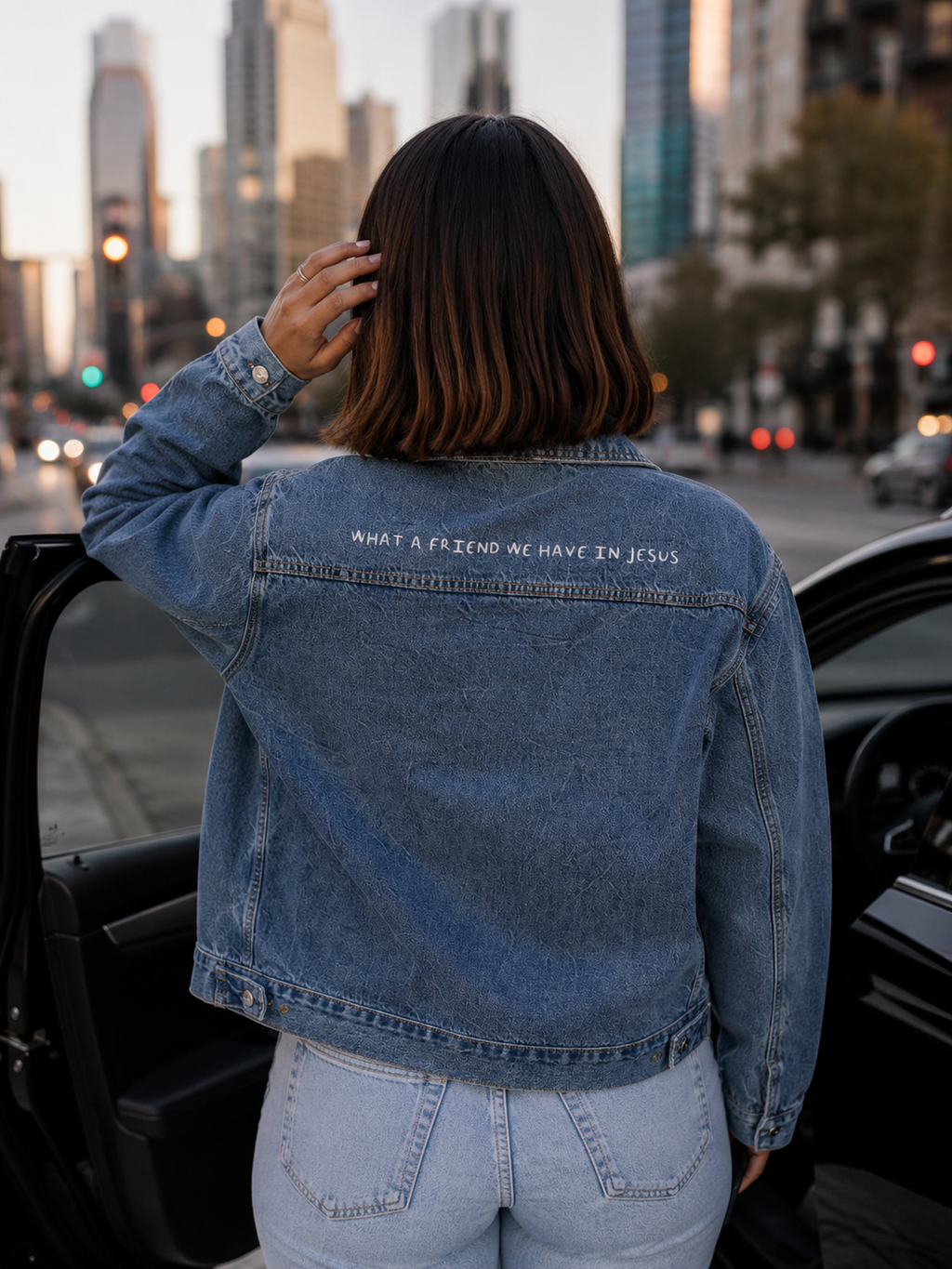 What a friend we have in Jesus Denim Jacket